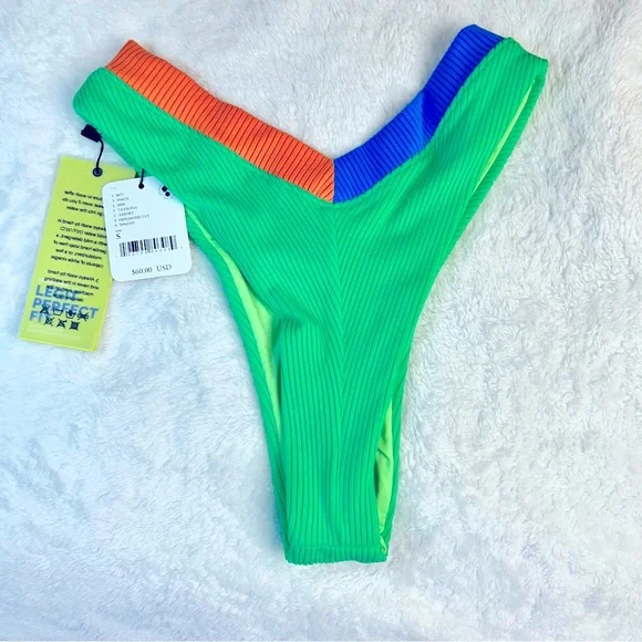 NWT One One Free People swimwear bikini top & bottom Small color block 2 piece - Picture 3 of 16